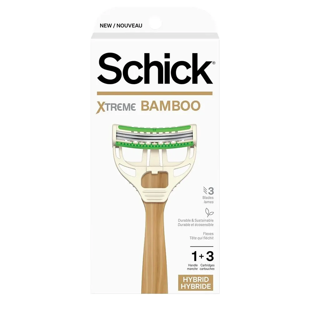 3 New Schick Xtreme Bamboo Razor - Eco Friendly Disposable Razors, Bamboo Handle